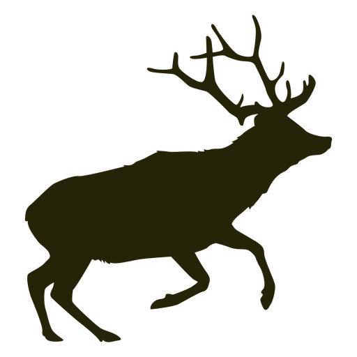 Hunting deer right facing jumping PNG Design