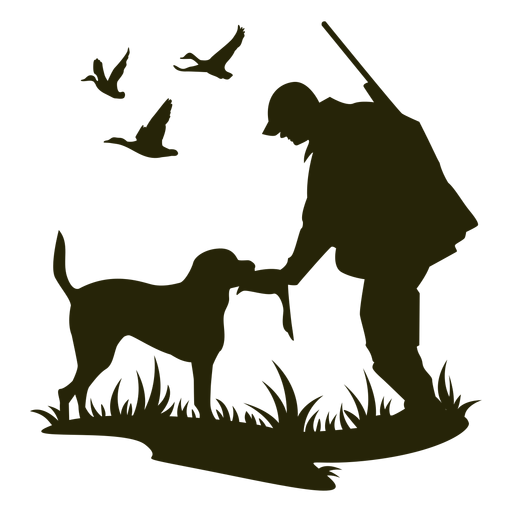 Hunting feeding dog