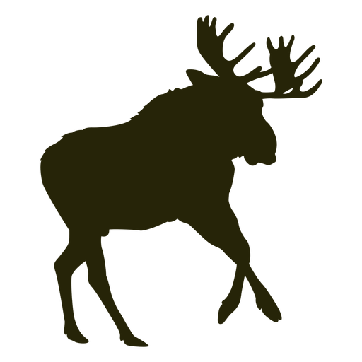 Hunting moose right facing running PNG Design