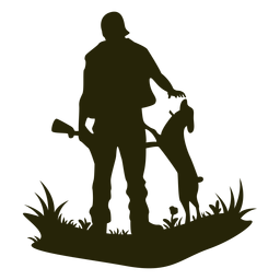 Perro acariciando la caza Diseño PNG