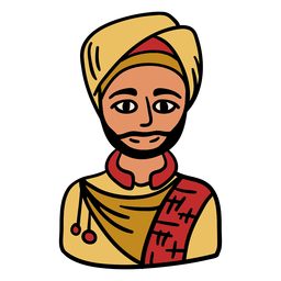 Ilustración de hombre sij de India Diseño PNG