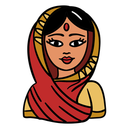 Ilustración de mujer india Diseño PNG