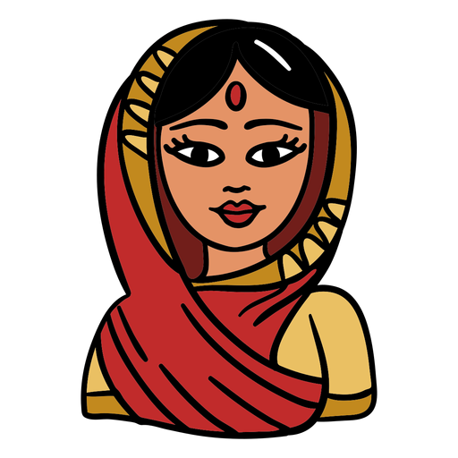 India woman illustration PNG Design