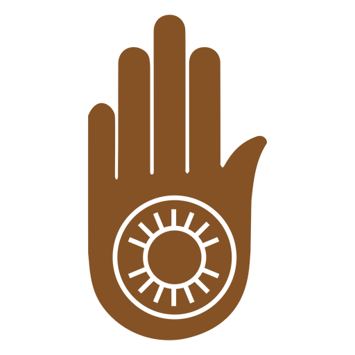 Mão de símbolos indianos Desenho PNG