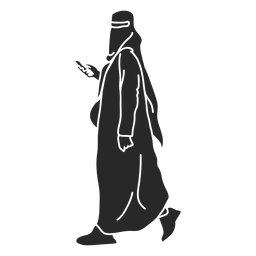Islamische Frauen gehen Silhouette PNG-Design