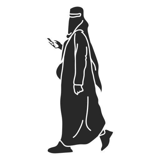 Mulheres islâmicas caminhando em silhueta