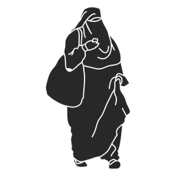 Mulheres islâmicas com véu de bolsa Desenho PNG
