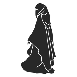 Islamic women veil walking left facing Transparent PNG