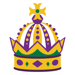 Coroa de Mardigras plana Desenho PNG