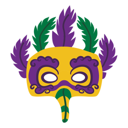 Máscara de águia Mardigras penas planas Desenho PNG