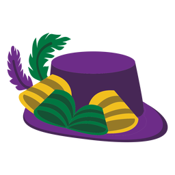 Mardigras hat feathers flat Transparent PNG
