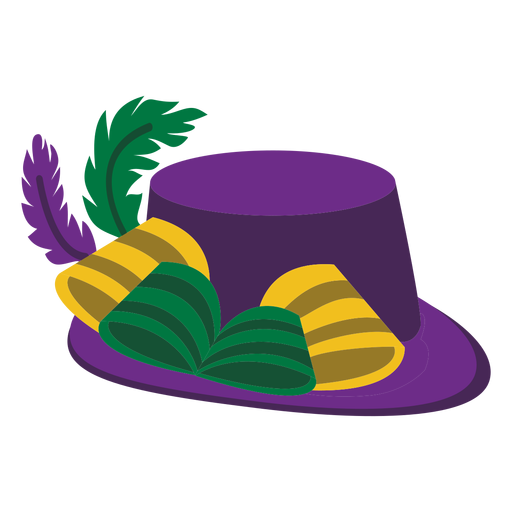 Mardigras hat feathers flat PNG Design