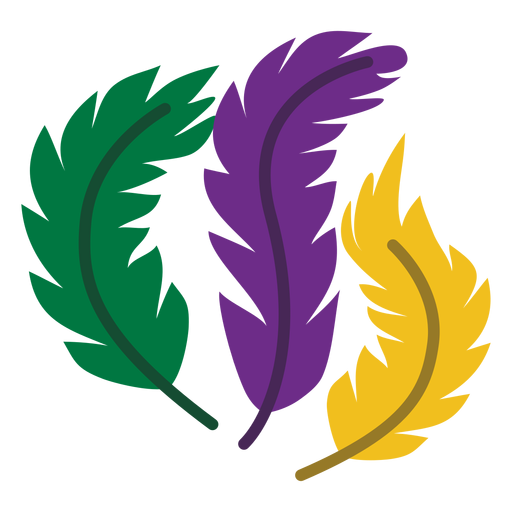 Logo de Mardigras plumas planas Diseño PNG