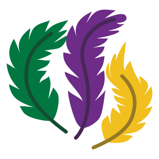 Penas de logotipo Mardigras planas Desenho PNG