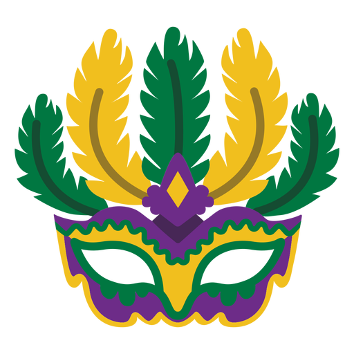Mardigras mask feathers flat PNG Design