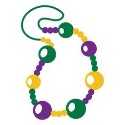 Mardigras necklace flat PNG Design