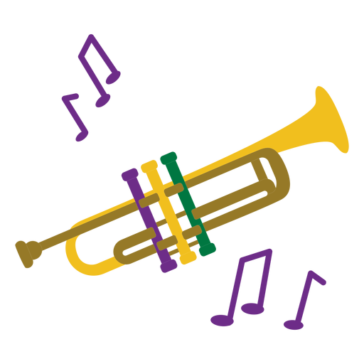 Mardigras trumpet flat - Transparent PNG & SVG vector file