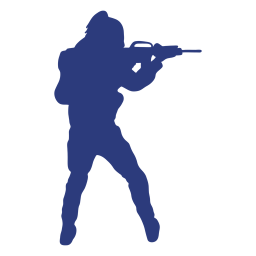 Soldier rifle back aiming silhouette  PNG Design