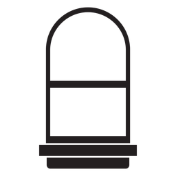 Window arched blue stroke PNG Design