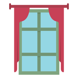 Window curtain flat PNG Design