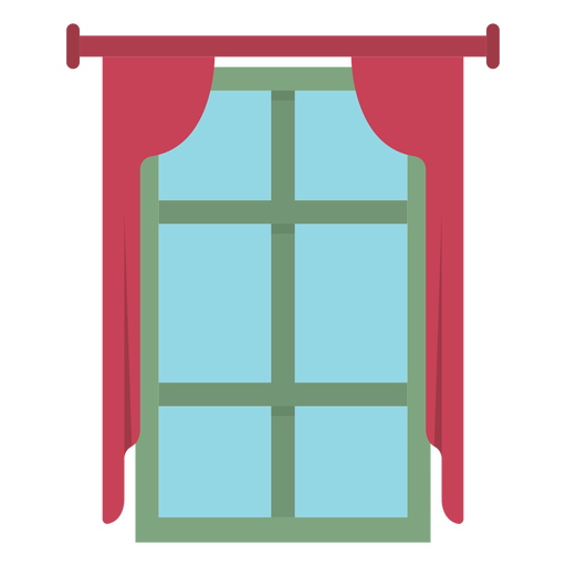 Window curtain flat PNG Design