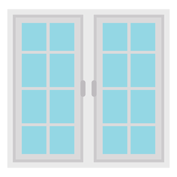 Fenster sechzehn Scheiben flach PNG-Design