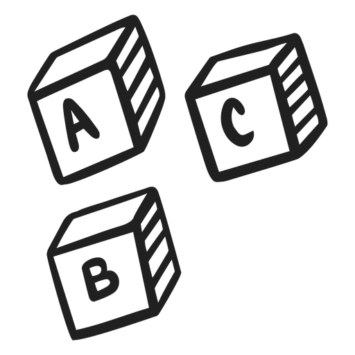 Abc cubes doodle - Transparent PNG & SVG vector file