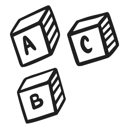 Abc cubes doodle PNG Design