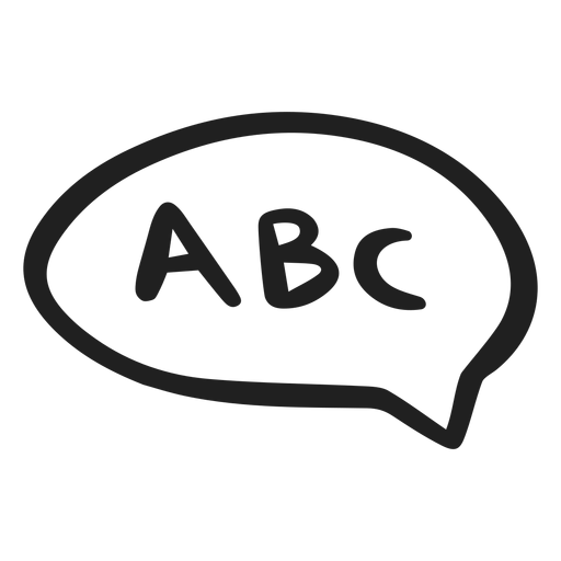 Abc in Sprechblase PNG-Design