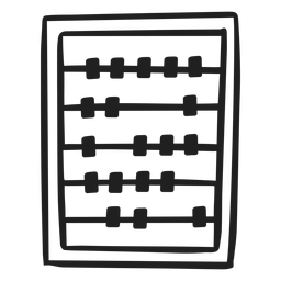 Doodle de calculadora de ábaco Diseño PNG