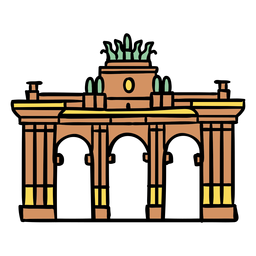 Arcades du cinquantenaire dibujado a mano Diseño PNG