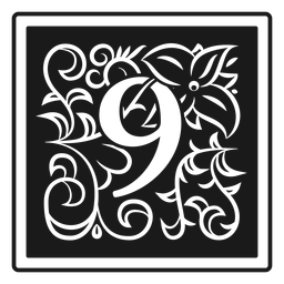 Art noveau número 9 Diseño PNG