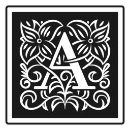Art noveau a letter PNG Design
