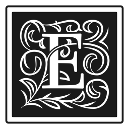 Art noveau e letter Diseño PNG