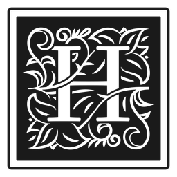 Art noveau h letter PNG Design