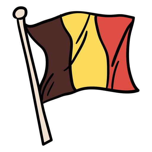 Dibujado a mano bandera belga