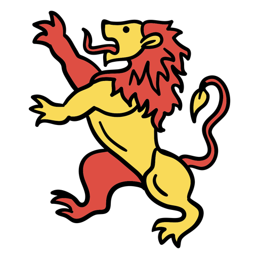 Hand gezeichneter Löwe des belgischen Löwen PNG-Design