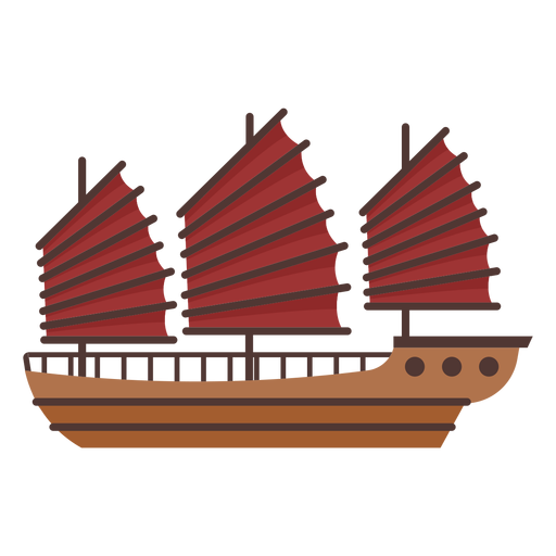 Gro?e rote Segelschiffillustration PNG-Design