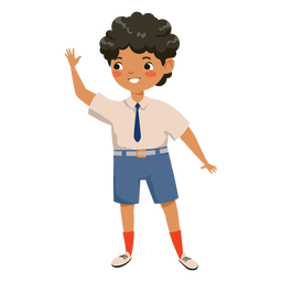 Niño agitando personaje Diseño PNG