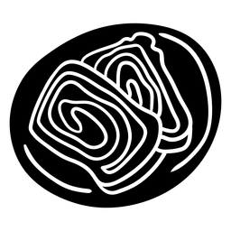Rollo de pan en negro Diseño PNG