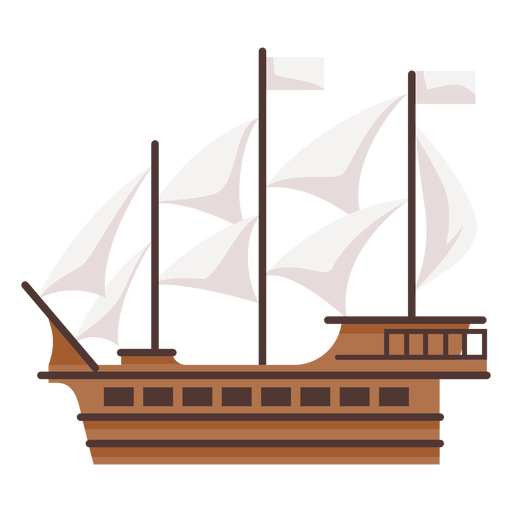 Caravel ship ilustration PNG Design