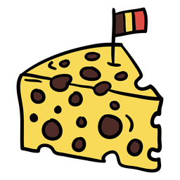 Cheese with belgian flag PNG Design