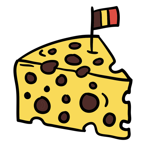 Käse mit belgischer Flagge PNG-Design