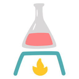 Chemistry flask heating flat PNG Design