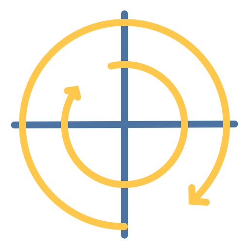 Clockwise movement graph flat PNG Design