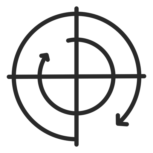 Clockwise movement graph stroke PNG Design