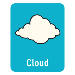 Nube lighblue flashcard Transparent PNG