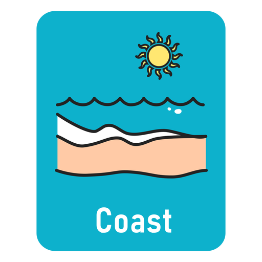 Coast hellblaue Karteikarte PNG-Design