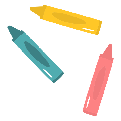 Color crayons flat
