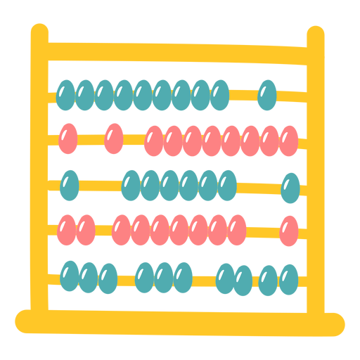 Colored abacus flat PNG Design